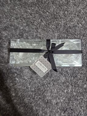 Clear Glass Tealight Holder Set - Clear